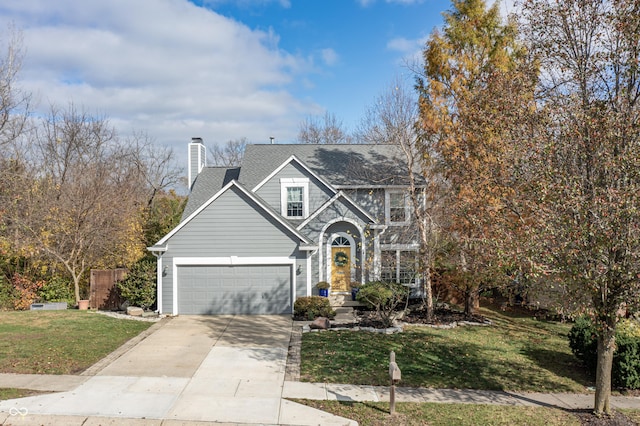 view of front of home with a front yard