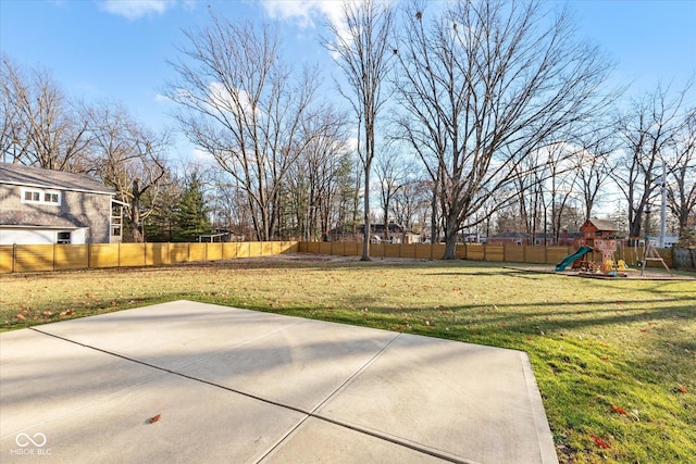 view of yard featuring a playground