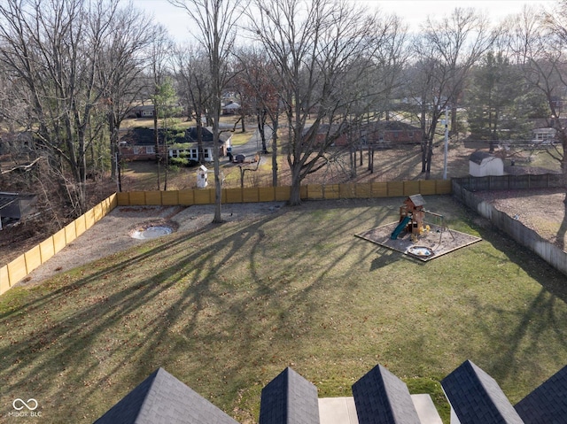 view of yard featuring a playground