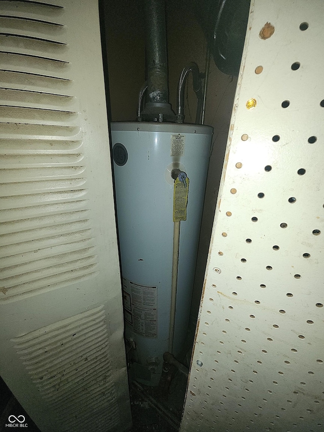 utility room with water heater