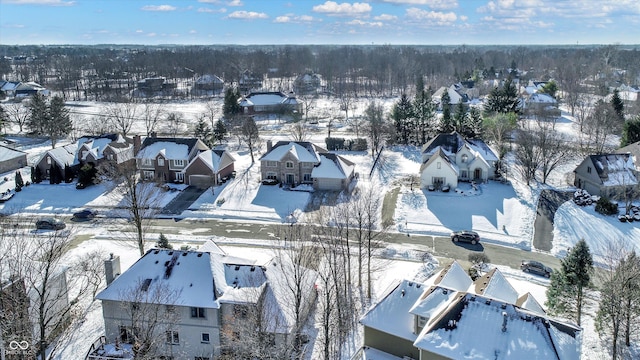 view of snowy aerial view