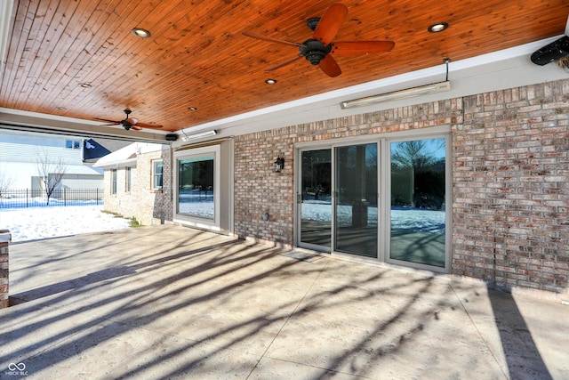 view of patio / terrace with ceiling fan