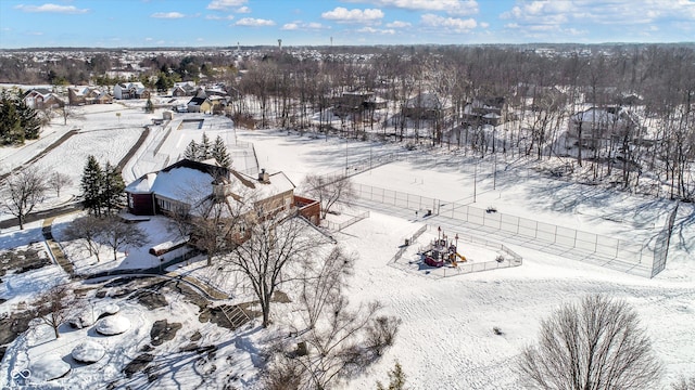 view of snowy aerial view