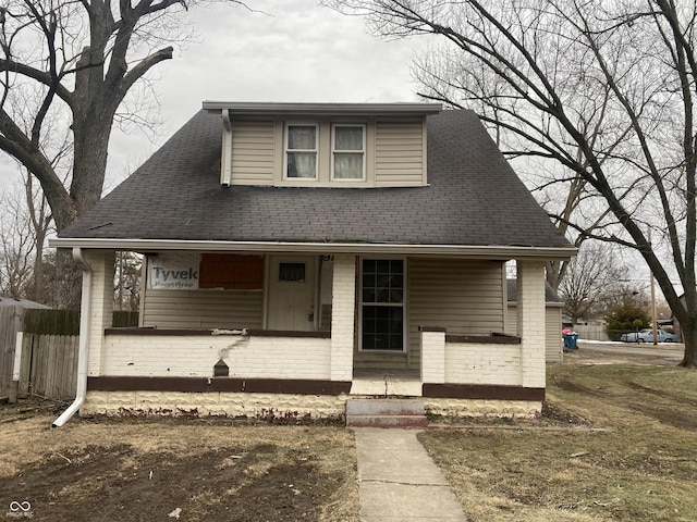 view of front facade featuring covered porch