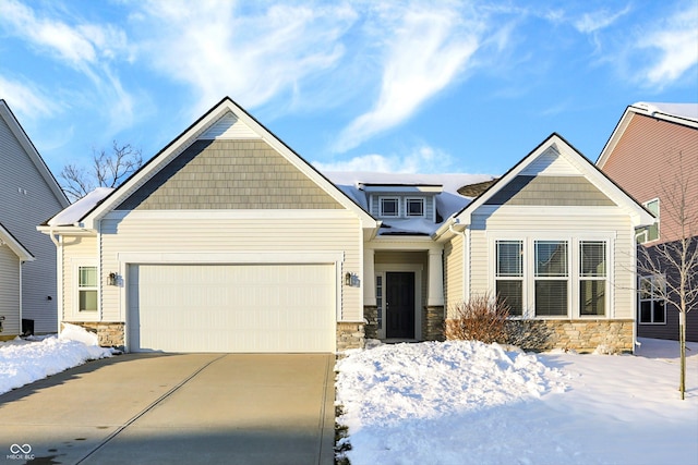 craftsman-style house with a garage