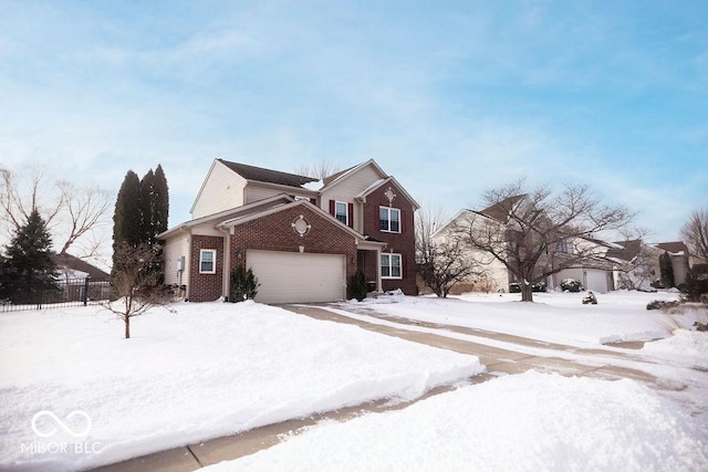 front of property with a garage