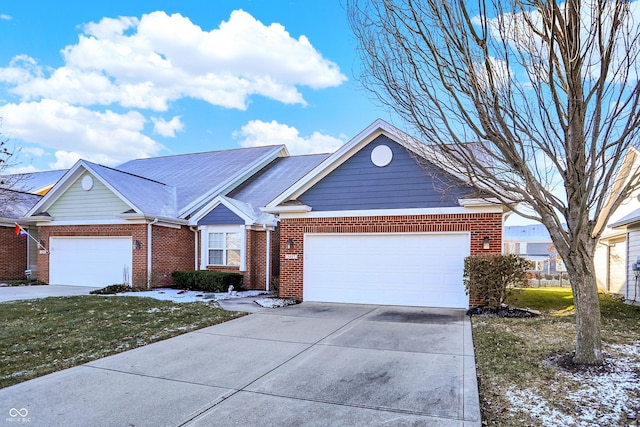 single story home with a garage