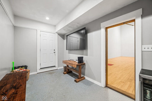 entrance foyer featuring wine cooler