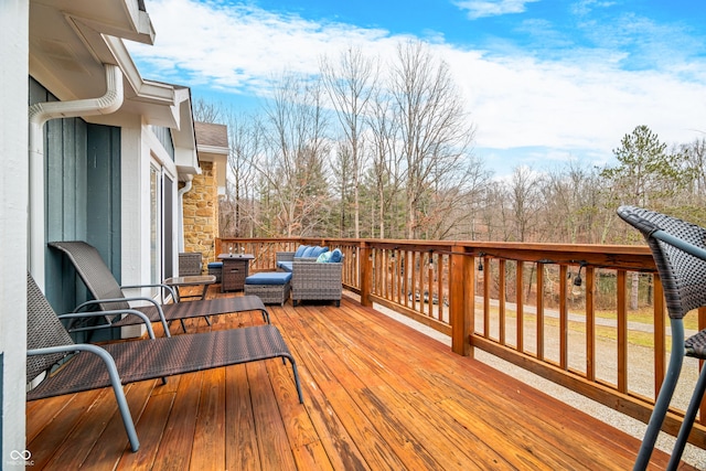 deck featuring an outdoor living space