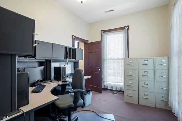 home office featuring carpet