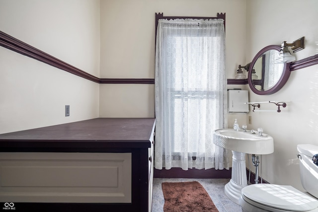 bathroom featuring toilet and plenty of natural light