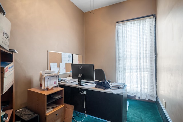 view of carpeted office