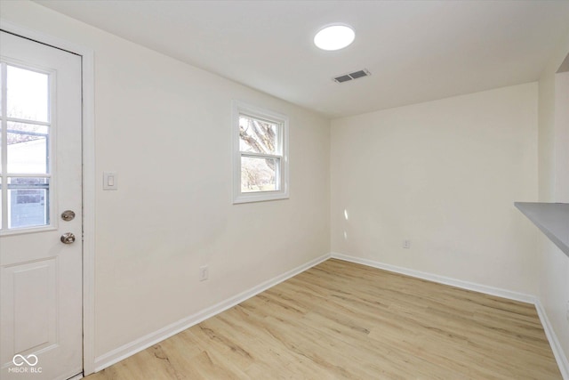 interior space with light hardwood / wood-style flooring