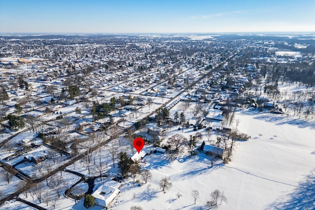 view of snowy aerial view