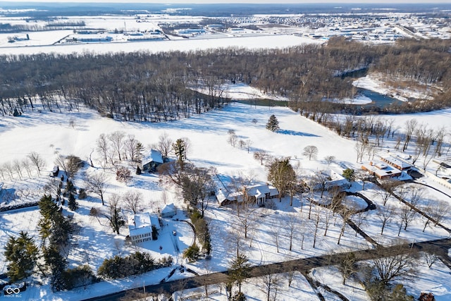 view of snowy aerial view