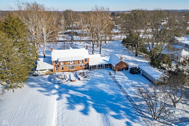 view of snowy aerial view