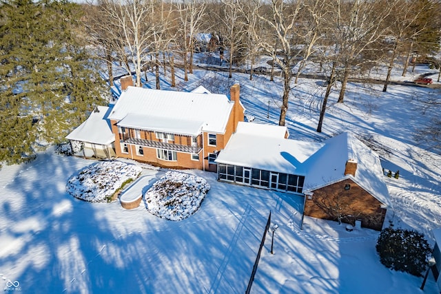 view of snowy aerial view