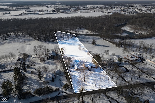 view of snowy aerial view