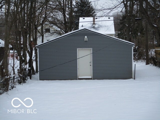 view of snow covered structure