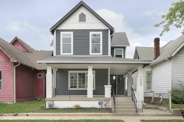 view of front of home with covered porch