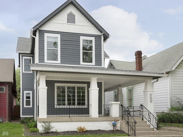 view of front of property with covered porch