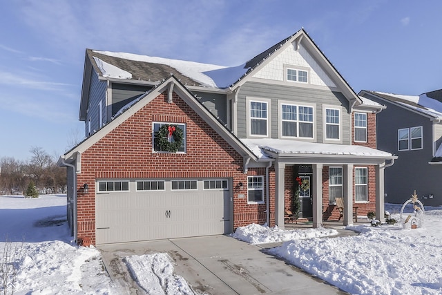 view of front facade with a garage