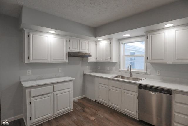 kitchen featuring white cabinetry, sink, and dishwasher