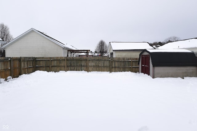 view of snowy yard