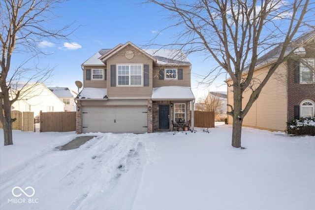 view of property featuring a garage