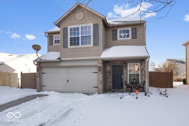 front of property featuring a garage