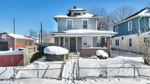 view of property featuring covered porch