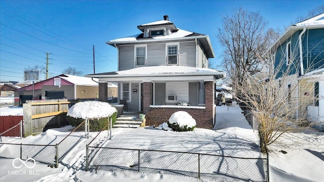 view of front property featuring a porch