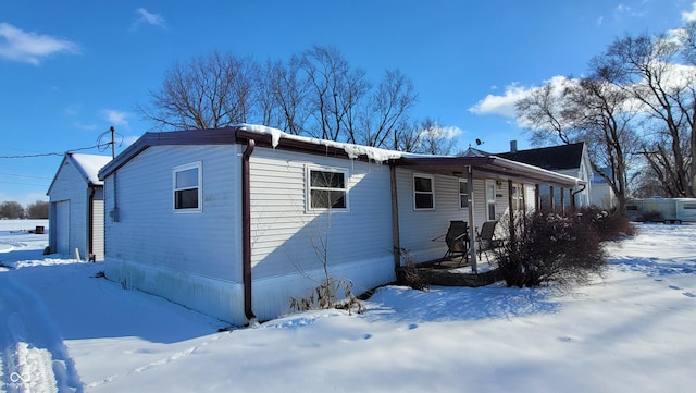 view of snowy exterior