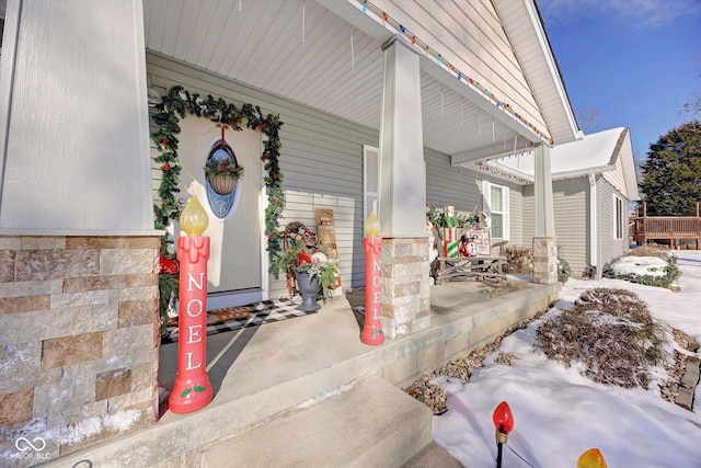 exterior space with covered porch