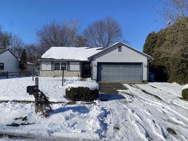 single story home featuring a garage