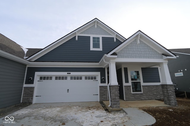 craftsman-style house with covered porch