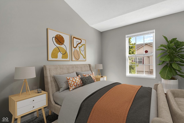 4652 Kimmeridge Ln, Indianapolis, IN 46254 - bedroom featuring vaulted ceiling and carpet flooring