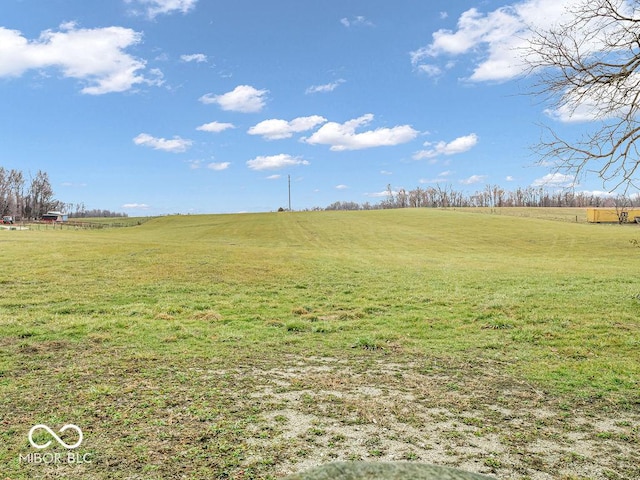 view of yard with a rural view