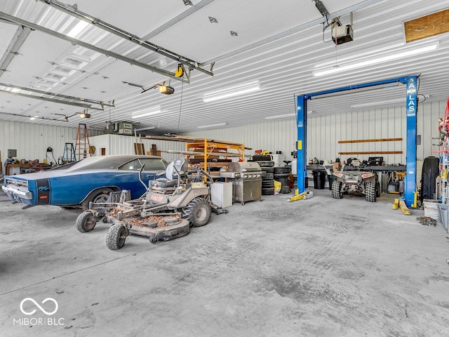 garage featuring a garage door opener