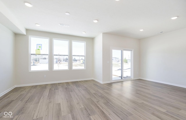 empty room featuring light wood-type flooring