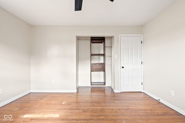 unfurnished bedroom featuring wood-type flooring