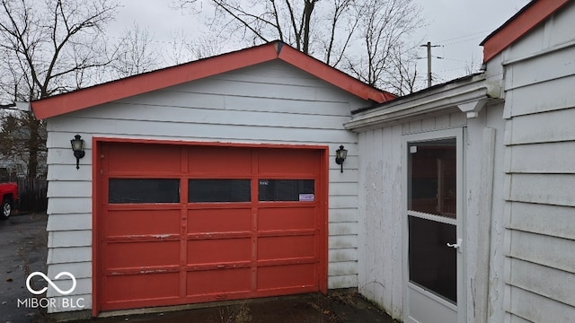 view of garage