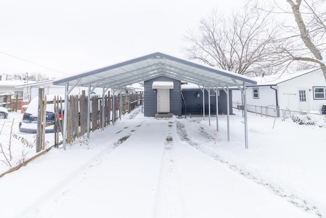 exterior space featuring a carport