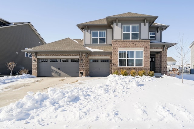 view of front of house with a garage