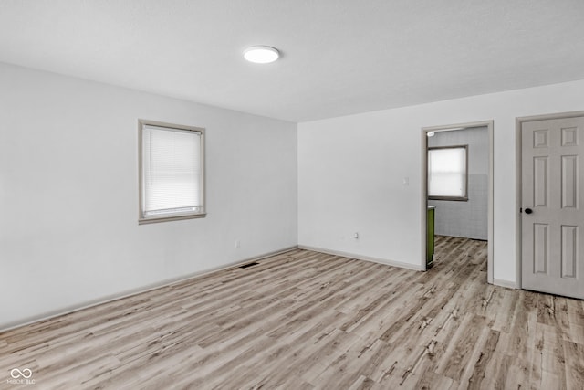 empty room featuring light hardwood / wood-style flooring