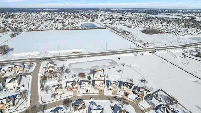 view of snowy aerial view