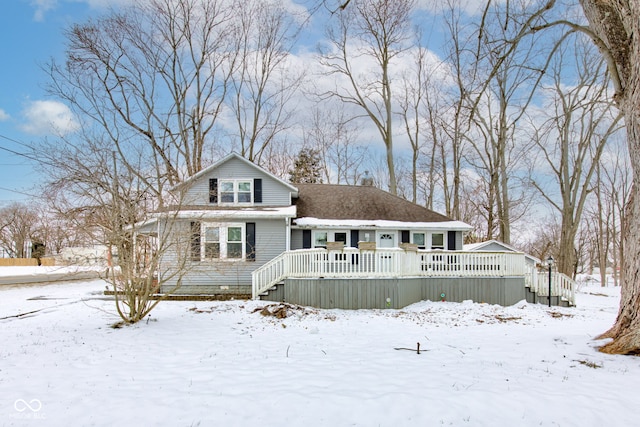 view of front of home featuring a deck