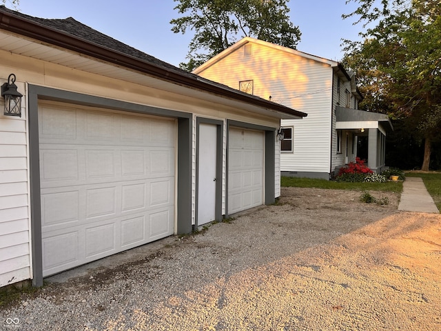 view of garage