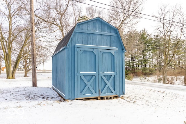 view of snow covered structure