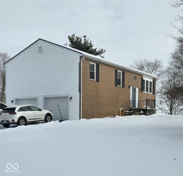 exterior space featuring a garage